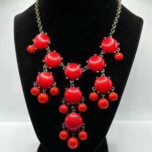 Gold & Red Bubble Bid Necklace